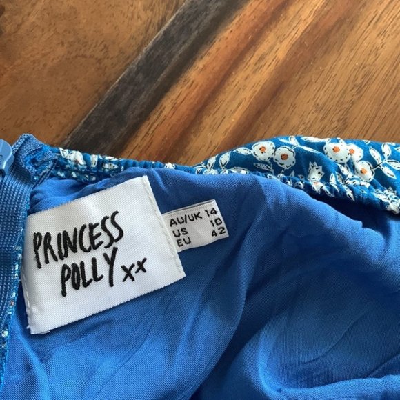 Princess Polly Thunderclouds Romper Blue Floral - Picture 7 of 8